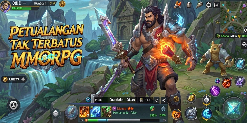 Tampilan gameplay MMORPG menakjubkan dari 88ID dengan aksi yang dinamis.