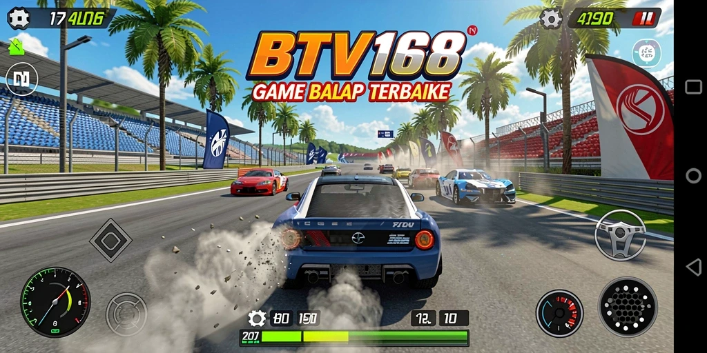 Screenshot gameplay BTV168 menampilkan balapan yang seru dan grafis yang memukau.