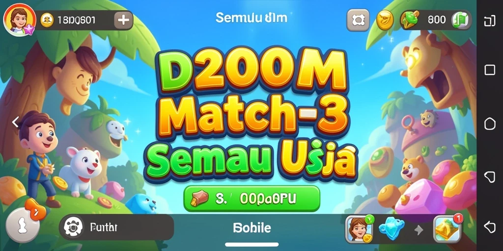 Tampilan gameplay D200M yang seru dan menantang dalam kategori Match-3.