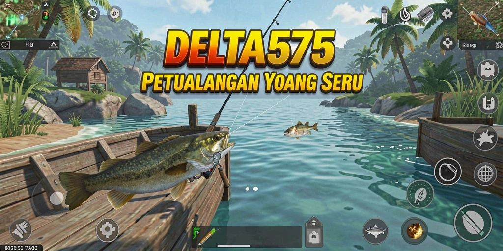 Tampilan gameplay DELTA575 yang menakjubkan dan seru saat memancing.