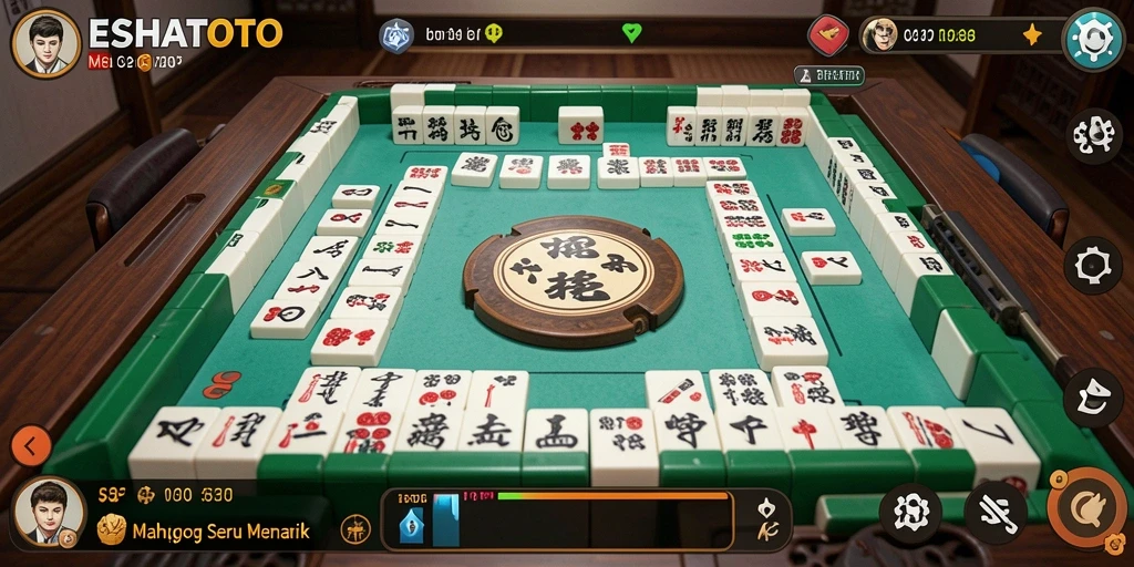 Tampilan gameplay ESHATOTO saat bermain Mahjong yang menantang.