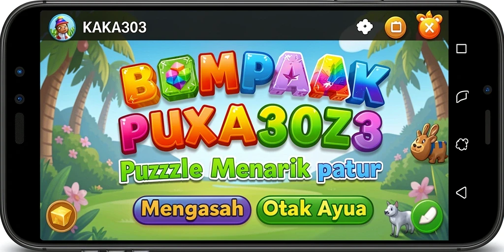 Tampilan gameplay KAKA303 yang penuh warna dan menantang.