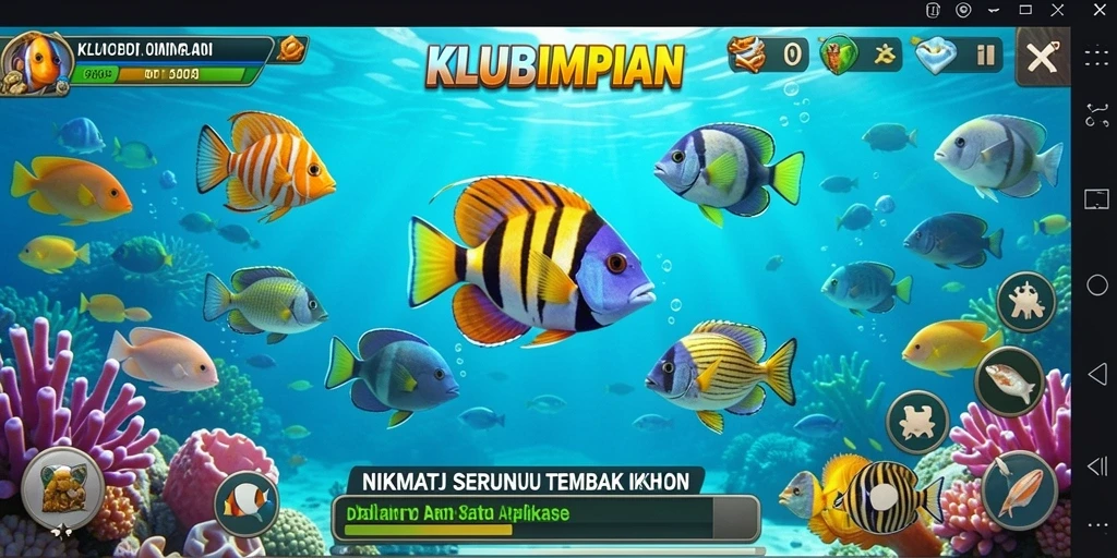 Tampilan seru gameplay Tembak Ikan di KLUBIMPIAN.