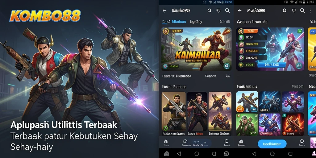 Tampilan utama KOMBO88 dengan berbagai fitur utilitas yang menarik.