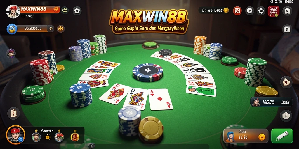 Tampilan gameplay seru dari MAXWIN88 yang penuh aksi Gaple.