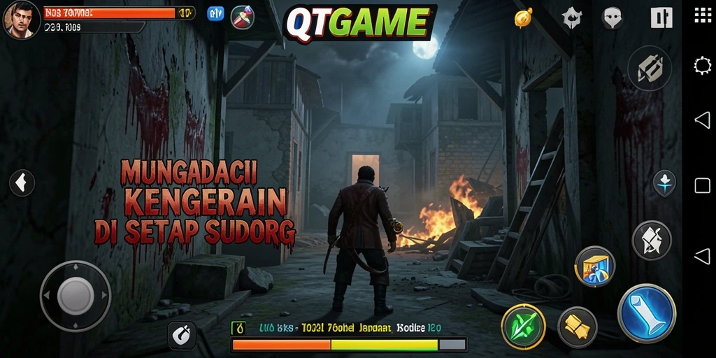 Gameplay menyeramkan QTGAME dengan berbagai makhluk dan teka-teki.