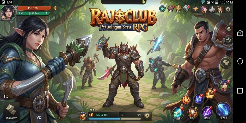 Screenshot tampilan gameplay seru RAJACLUB yang mengundang petualangan RPG.