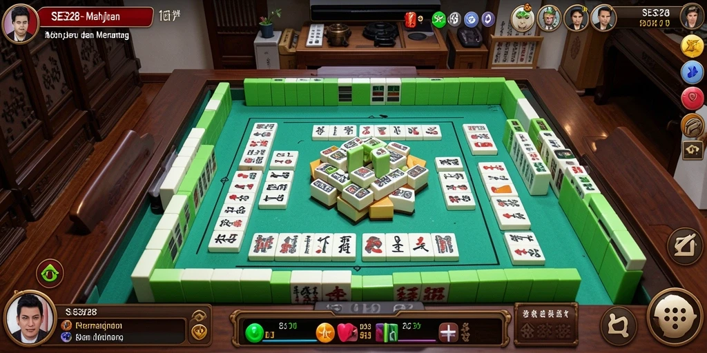 Tampilan gameplay SE328 yang menarik dan penuh warna dalam permainan Mahjong.
