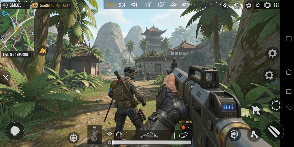 Screenshot gameplay SM605 yang menampilkan pertempuran TPS yang mendebarkan.