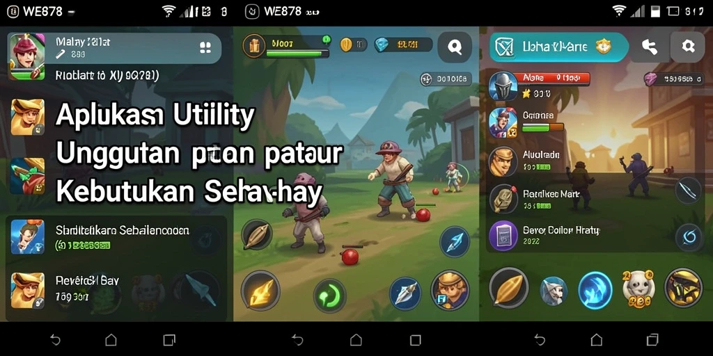 Screenshot menunjukkan tampilan antarmuka WE878 dengan fitur-fitur utilitas.