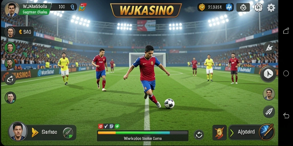 Tampilan gameplay sepak bola yang mendebarkan di WJKASINO.