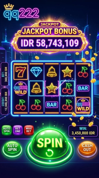 Tampilan aplikasi qq222 dengan berbagai pilihan kategori.